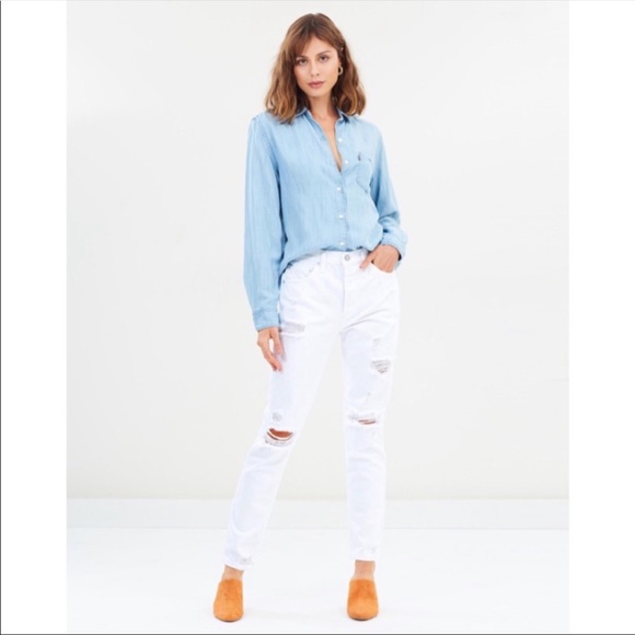 Boyish High Rise Waist Distressed Jeans Sz 26 NWT - Picture 5 of 8